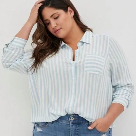 Torrid Esther Button Front Blouse - Picture 1 of 9